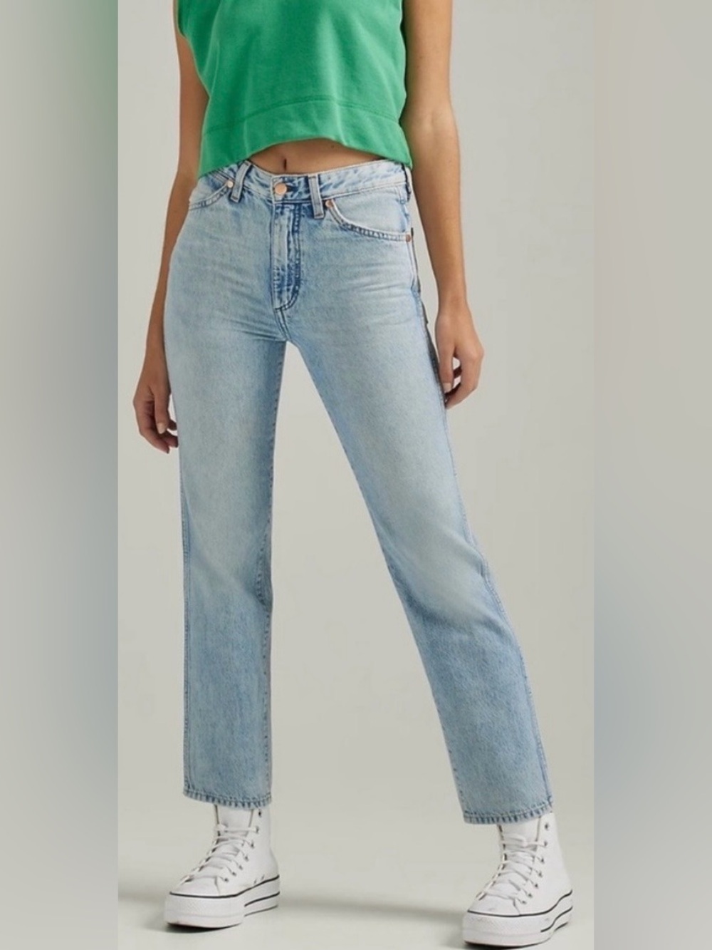 Wrangler Wild West High Rise Straight Jeans 603 Light Wash 27x28 - Picture 2 of 15